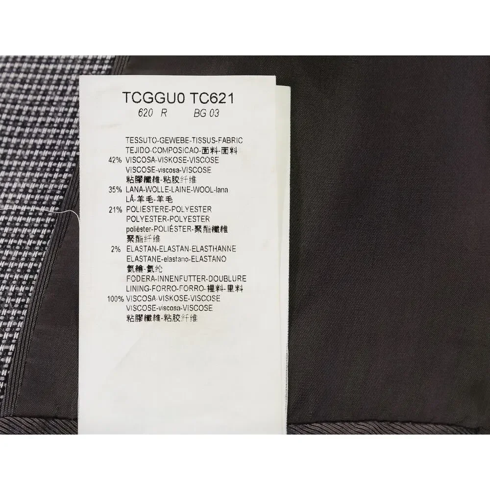Armani Collezioni Silver Black Wool Viscose Knit Woven 2Btn Sportcoat Blazer 40R